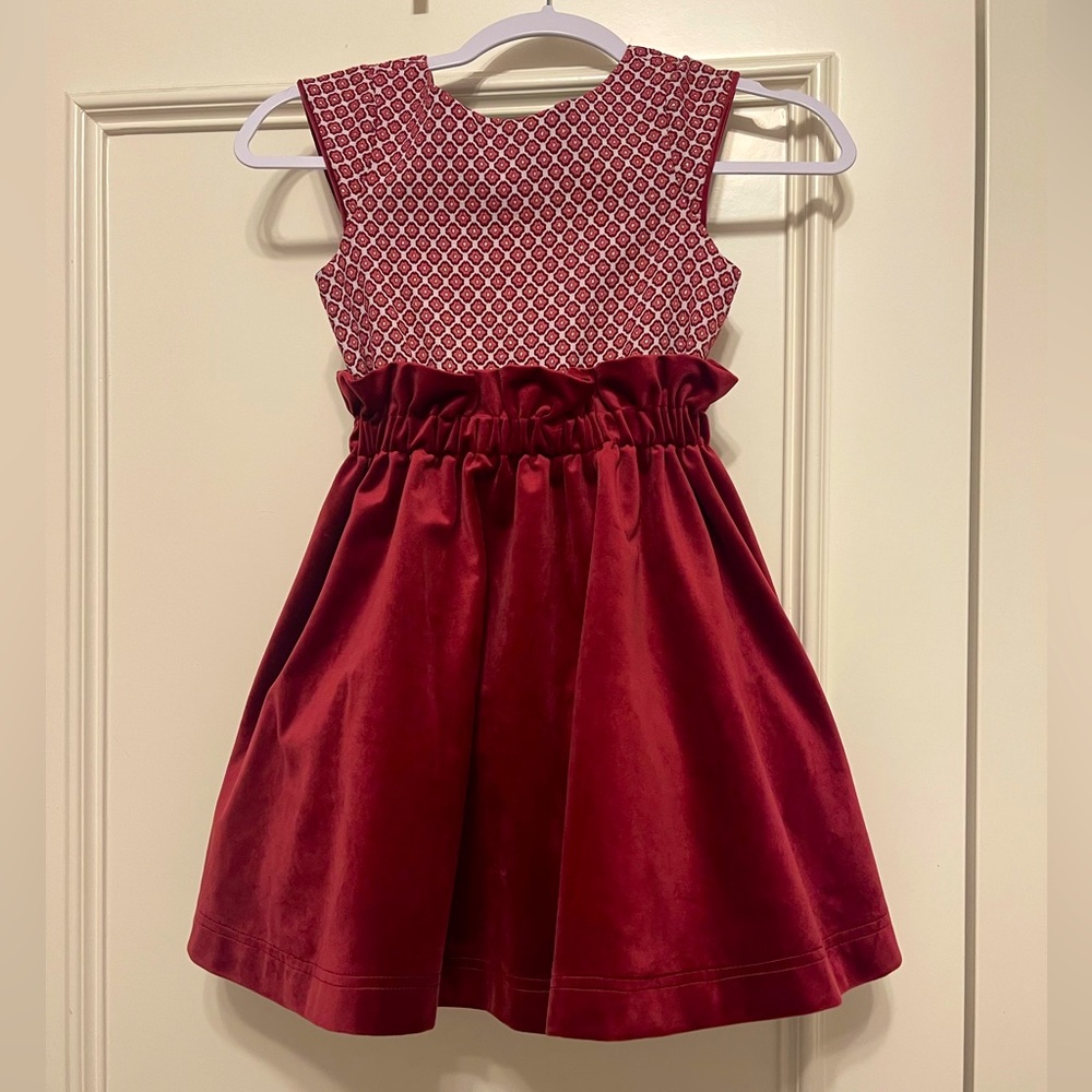 Luli and Me by Maria Casero Red Velvet Dress